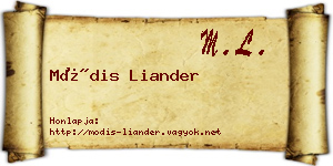 Módis Liander névjegykártya